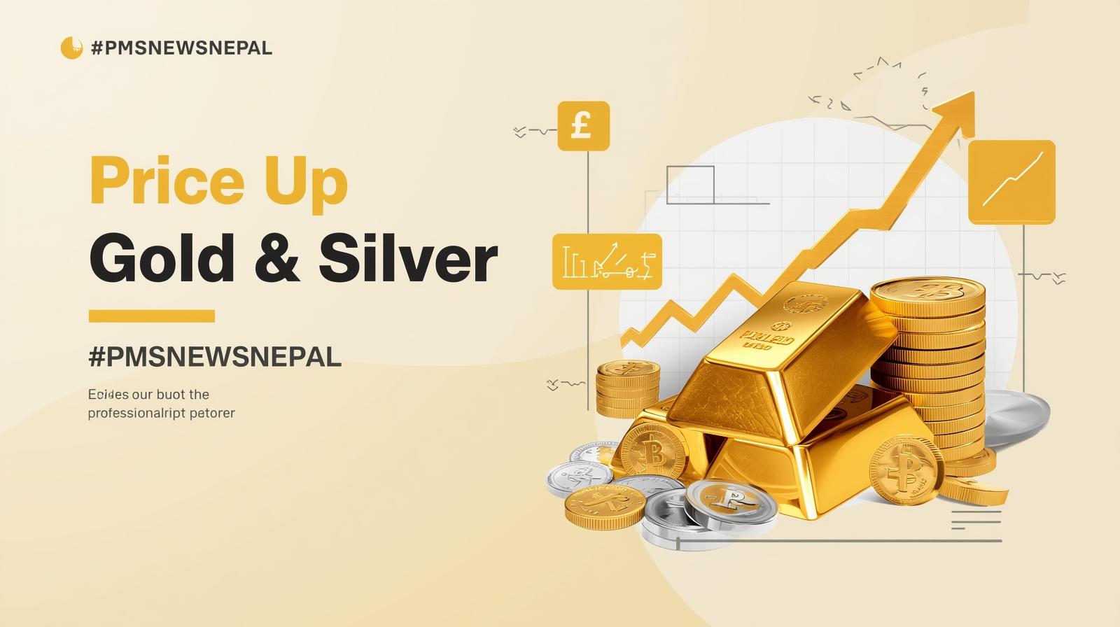 Featured Image of the news article सुन–चाँदीको भाउ बढ्यो: सुन तोलामा ९ सय, चाँदी २० रुपैयाँले वृद्धि