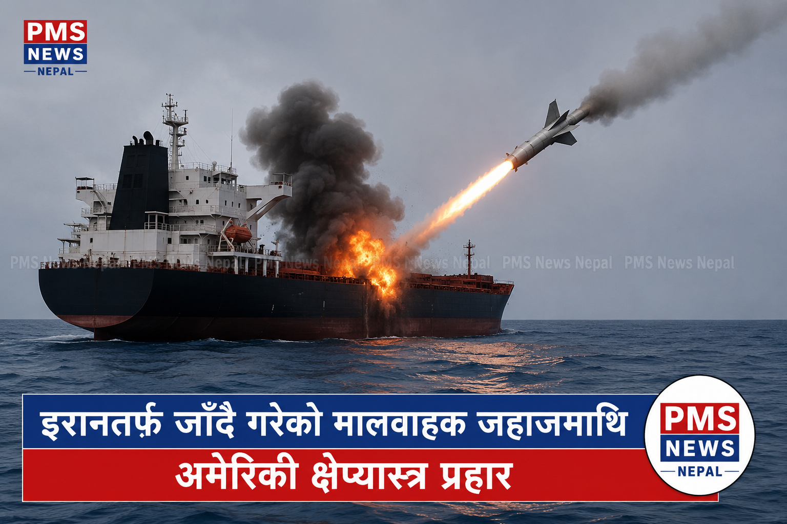 Featured Image of the news article इरान प्रवेश गर्न खोजेको मालवाहक जहाजमाथि अमेरिकी सैन्य कारबाही